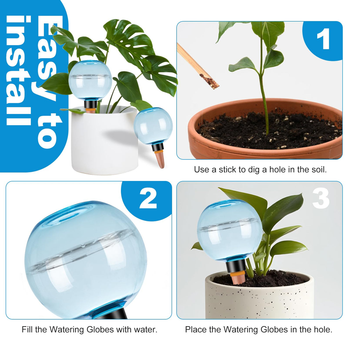 Ansberta terracotta spikes provide slow irrigation to plant roots