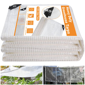 Ansgery clear greenhouse cover 16mil 16x24ft with grommets for durable protection.
