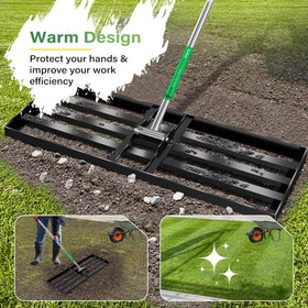 Ansgery rust-resistant alloy steel construction withstands outdoor leveling work.