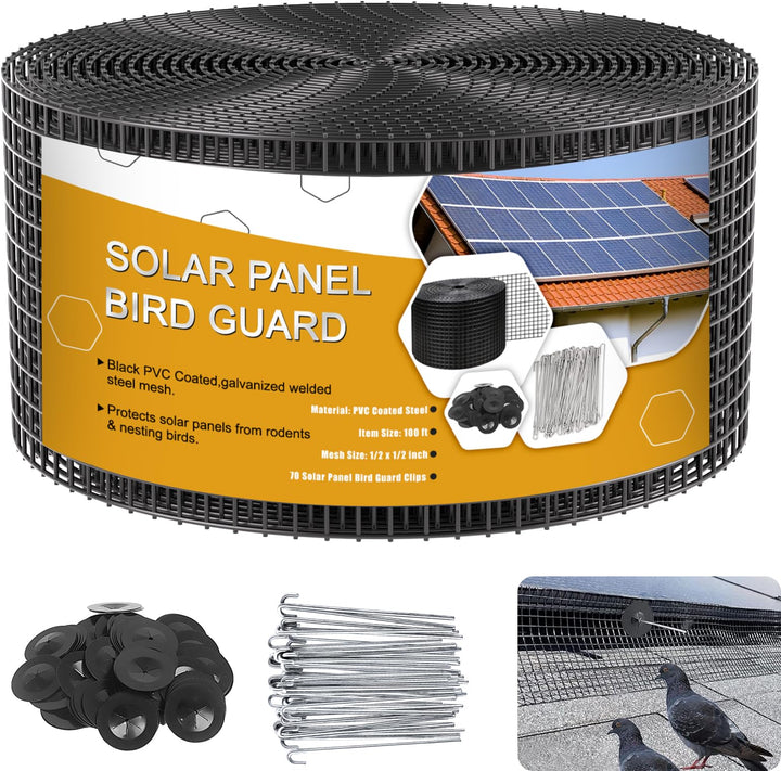 Ansgery solar panel bird guard 8in x 100ft protecting panels from critters