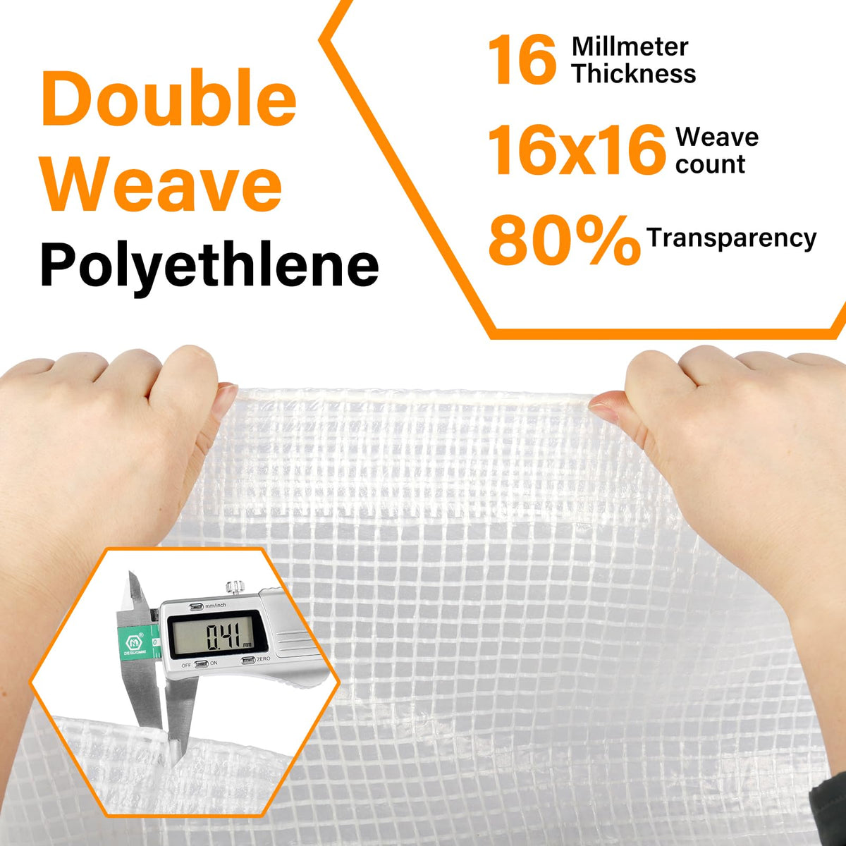 Ansgery UV-resistant clear plastic tarp protects plants while letting light through.