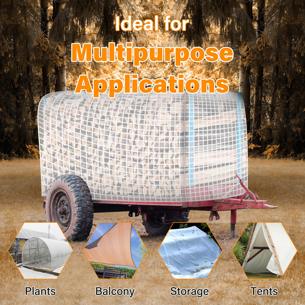 Ansgery wide-application tarp suited for farming, gardening, and construction
