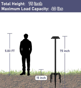 Ansionsol 5-prong base provides stable support for outdoor use