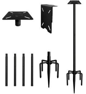 Ansionsol bird feeder pole plate mount showing versatile mounting for various feeders