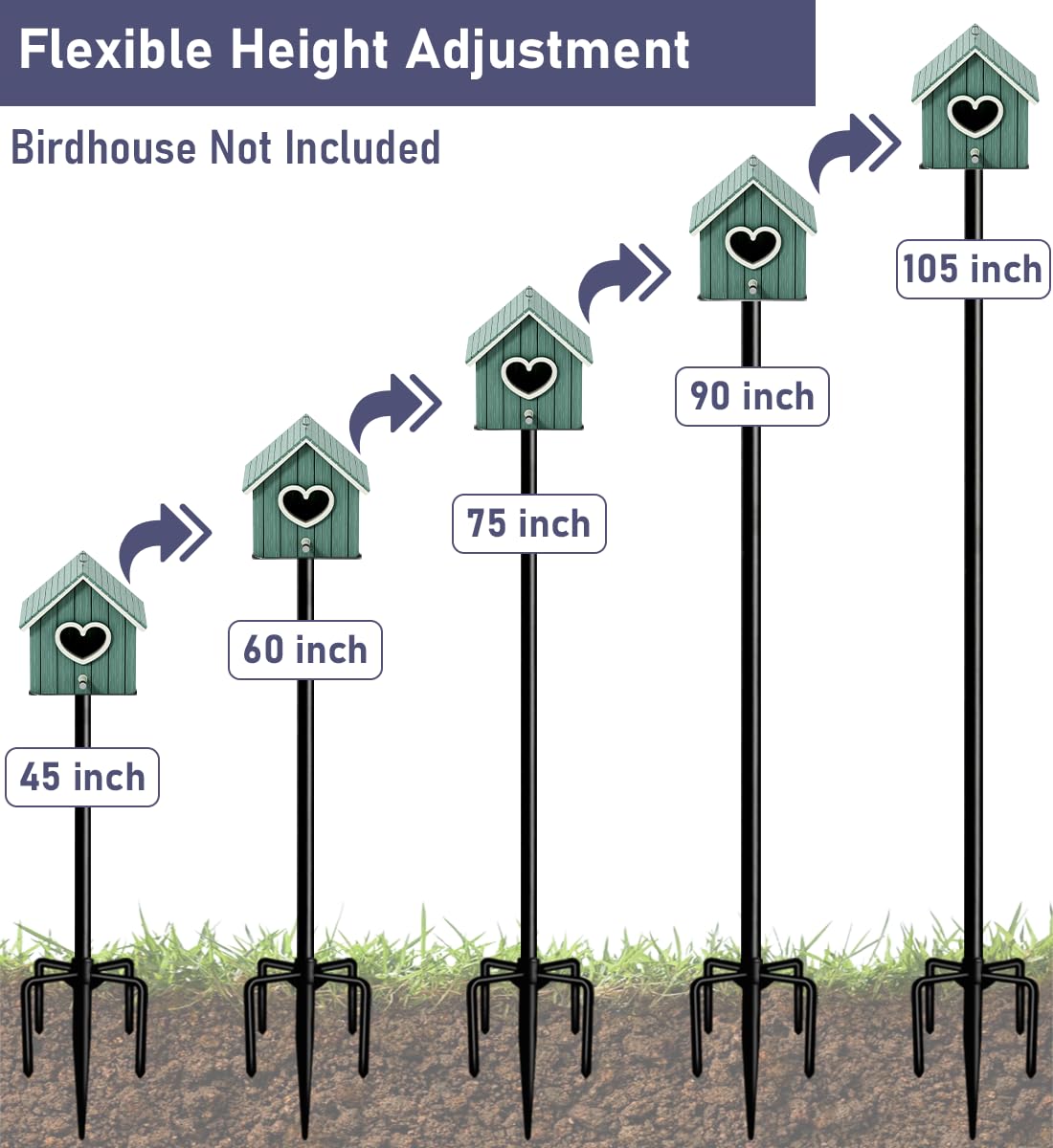 Ansionsol heavy-duty steel pole in black for durability and weather resistance.