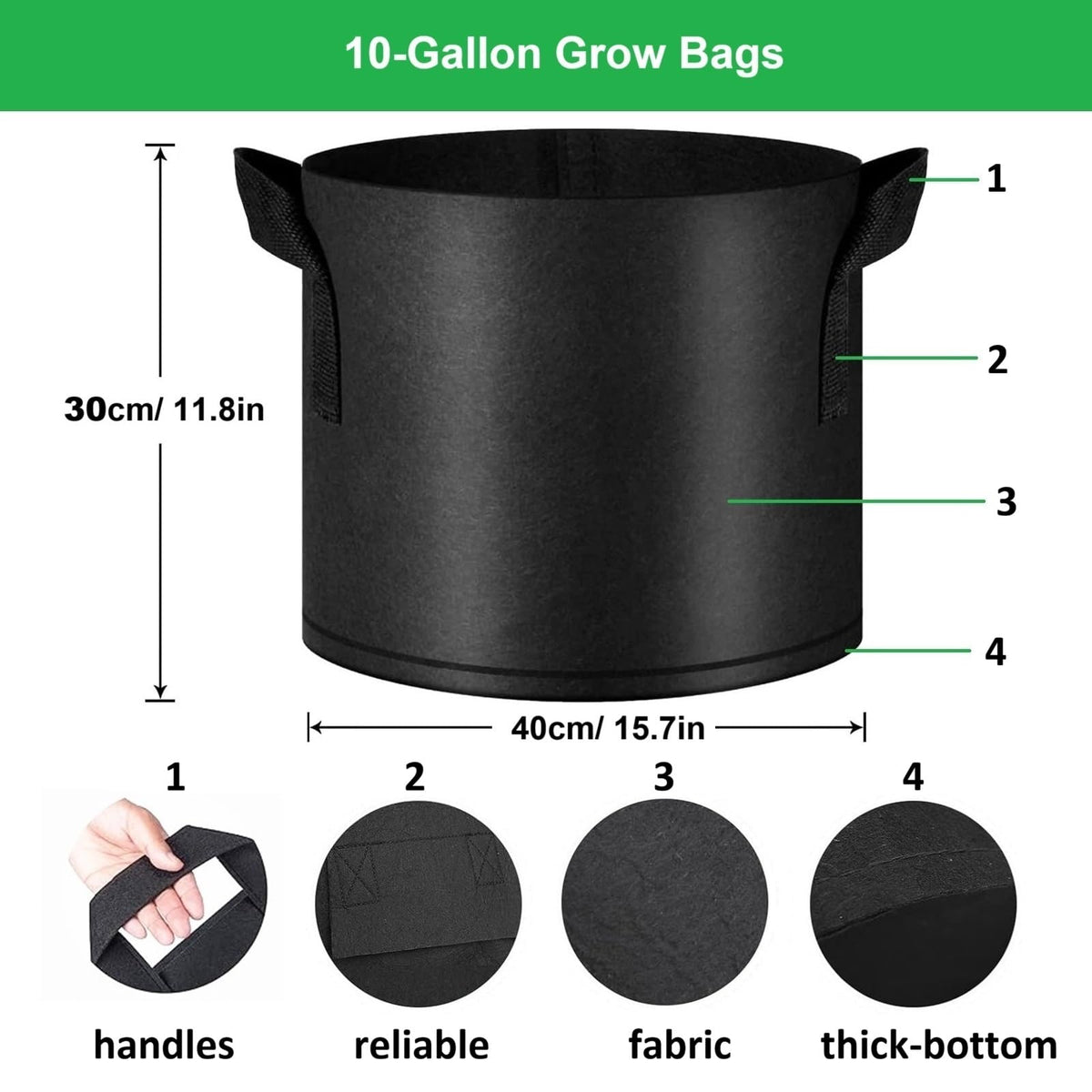 ANSLYQA thickened aeration fabric close-up shows strength and breathability for healthy roots.