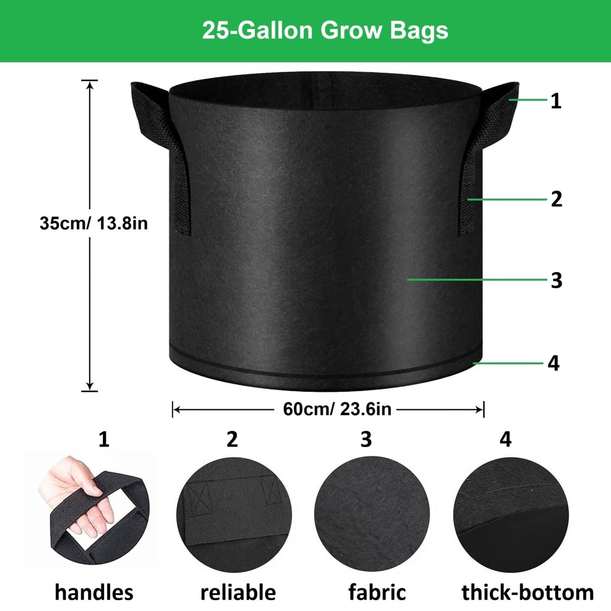 ANSLYQA thickened aeration fabric supports drainage and root airflow