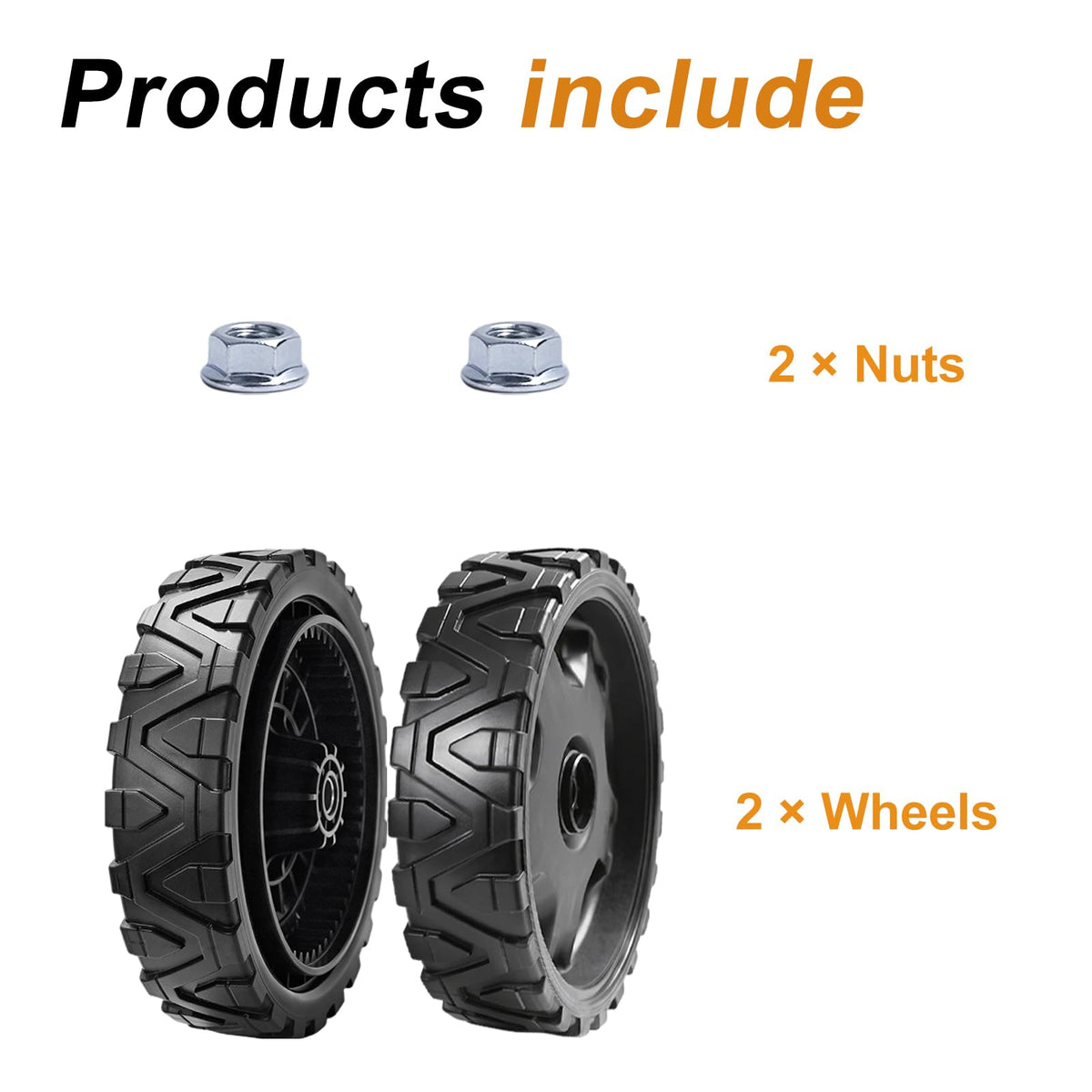 Easy installation steps with included nuts for Antanker wheel.