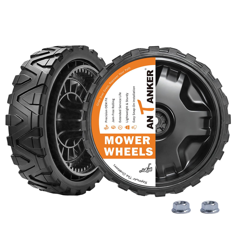 Antanker 634-05040 front wheel, 8-inch diameter for mower traction.