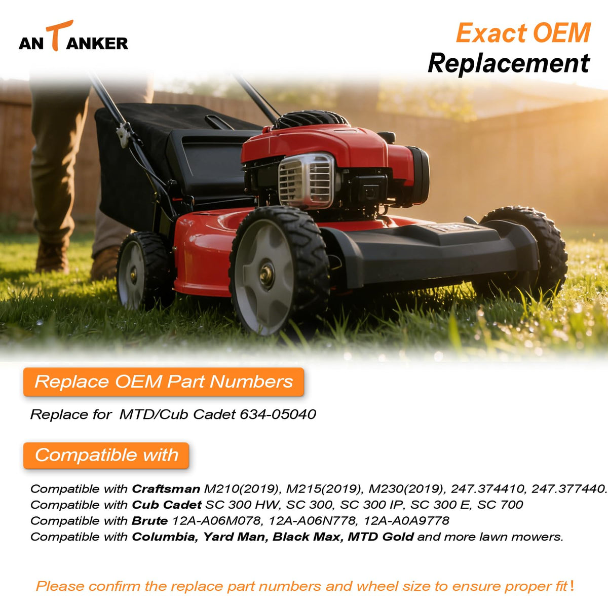 Antanker wheel drive assembly compatible with Craftsman and Cub Cadet models