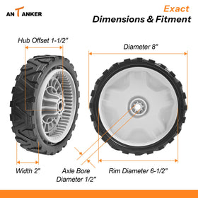 Antanker 53-tooth drive gear enhances wheel grip on lawn mower