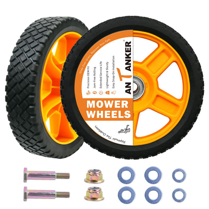 Antanker 7-inch lawn mower wheels with bolts for quick replacement and stability.