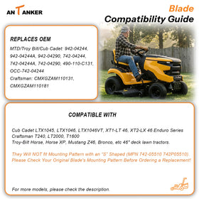 Antanker blade length 23-1-4 inch ensures proper fit and cutting performance.