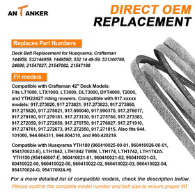 Antanker replacement belt 532144959 compatibility for Poulan Craftsman Husqvarna
