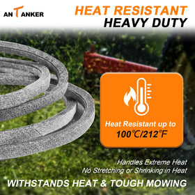 Antanker belt installed on a mower deck demonstrates simple installation.
