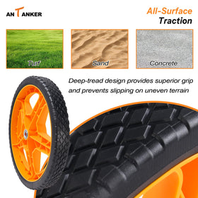 Antanker high-impact PP plastic wheels endure weight with minimal cracking.