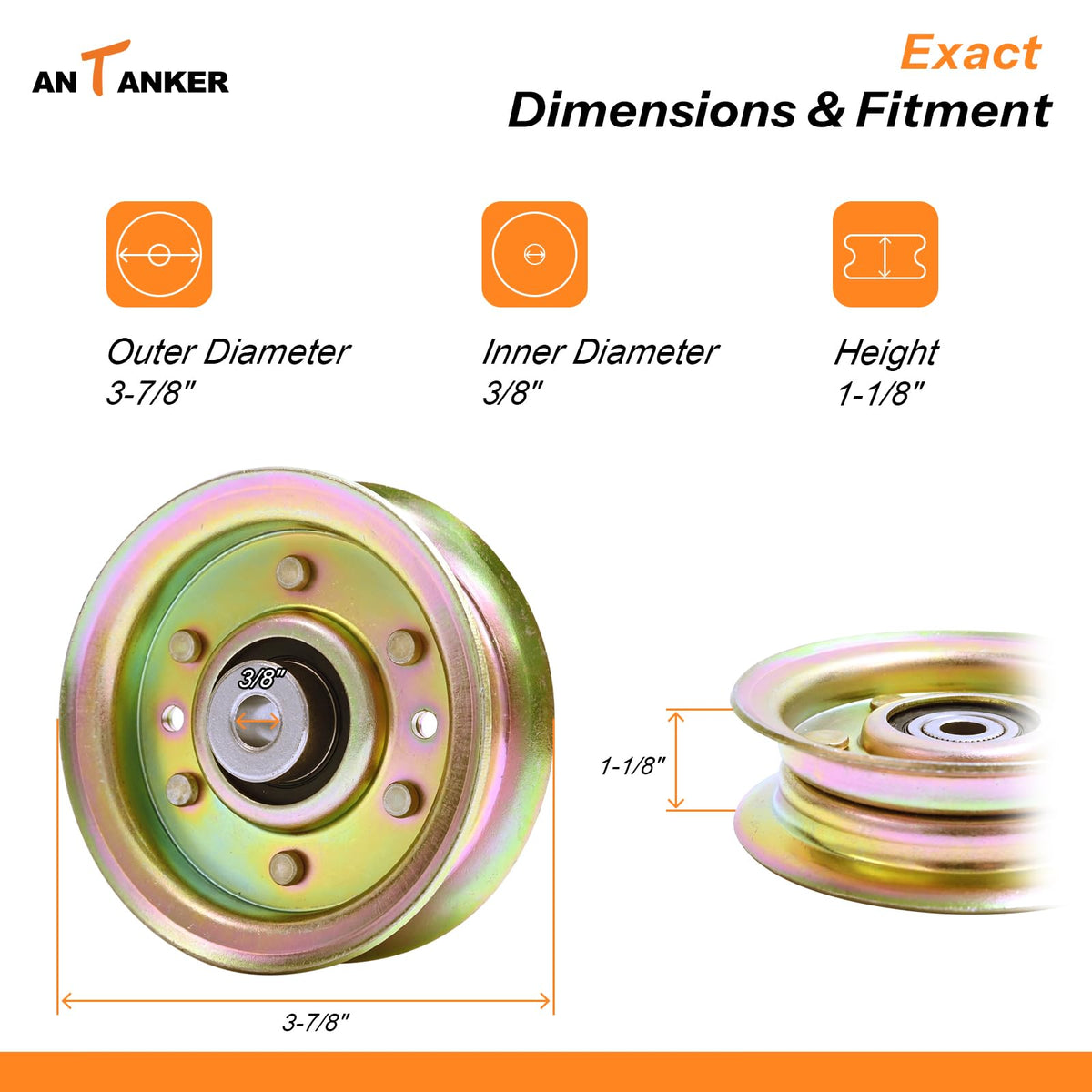 Antanker flat idler pulley belt-path-view showing alignment improvement