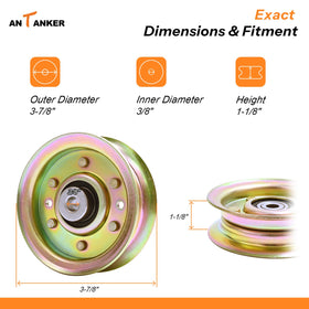 Antanker flat idler pulley belt-path-view showing alignment improvement