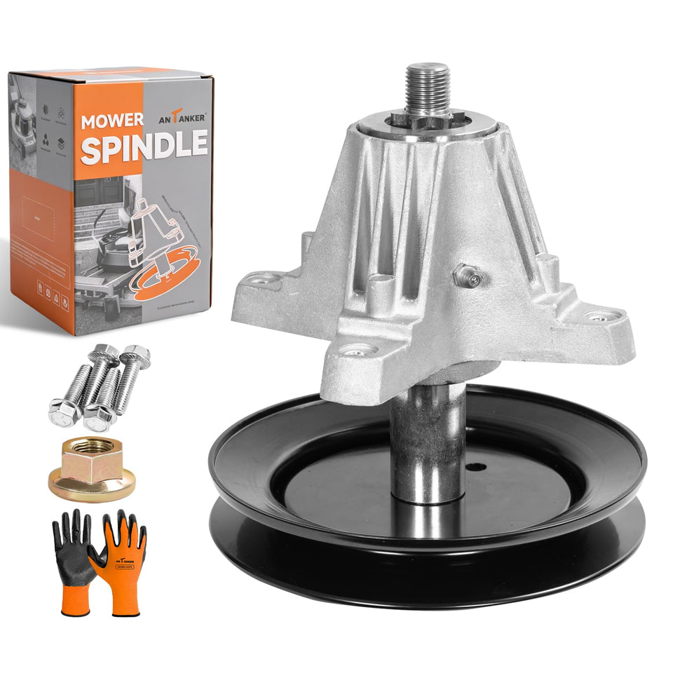 Antanker heavy-duty spindle front view for 42-inch deck, durable replacement