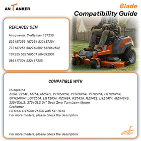 Antanker Husqvarna-compatible blades fit 54-inch mowers for reliable performance