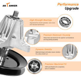 Antanker installation-ready spindle enables fast, reliable mower repairs