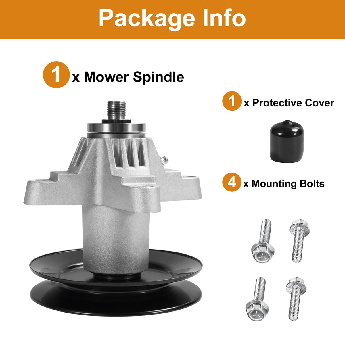 Antanker spindle assembly fitting Toro 1120370 enhances compatibility.