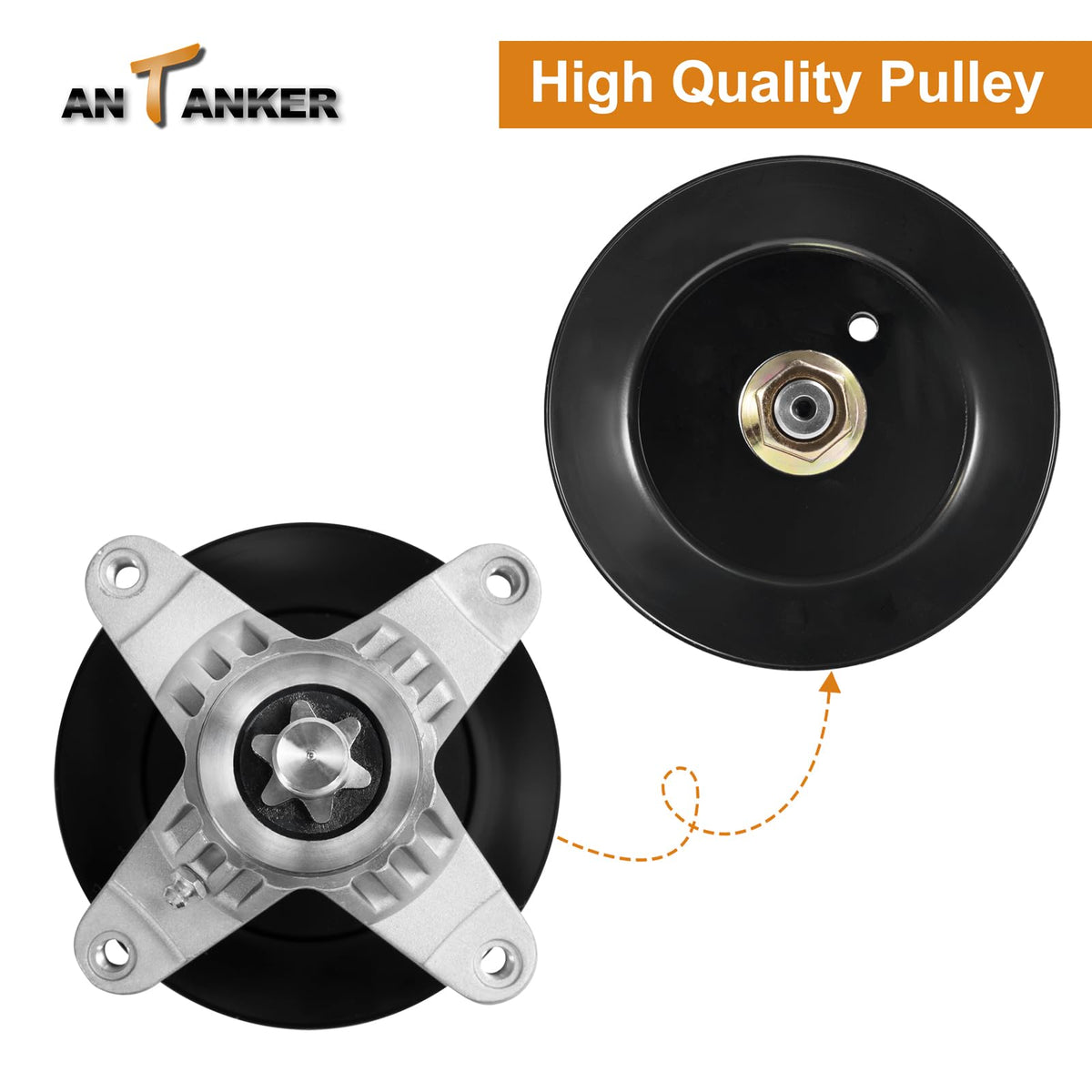 Antanker 918-04126b spindle assembly demonstrates pre-greased design and zerk fitting.