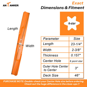 Antanker two blades side-by-side highlighting compact 2-pack value for mower maintenance.