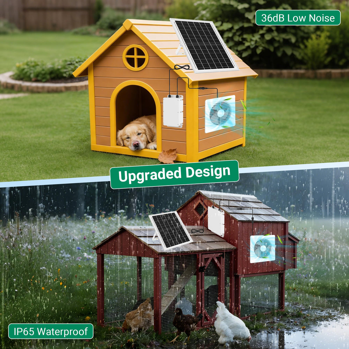 ANTEQI IP65 weatherproof rating protects the fan in harsh weather.