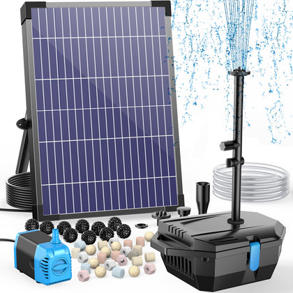 Antfraer 12W solar pump delivers steady pond circulation for healthier water