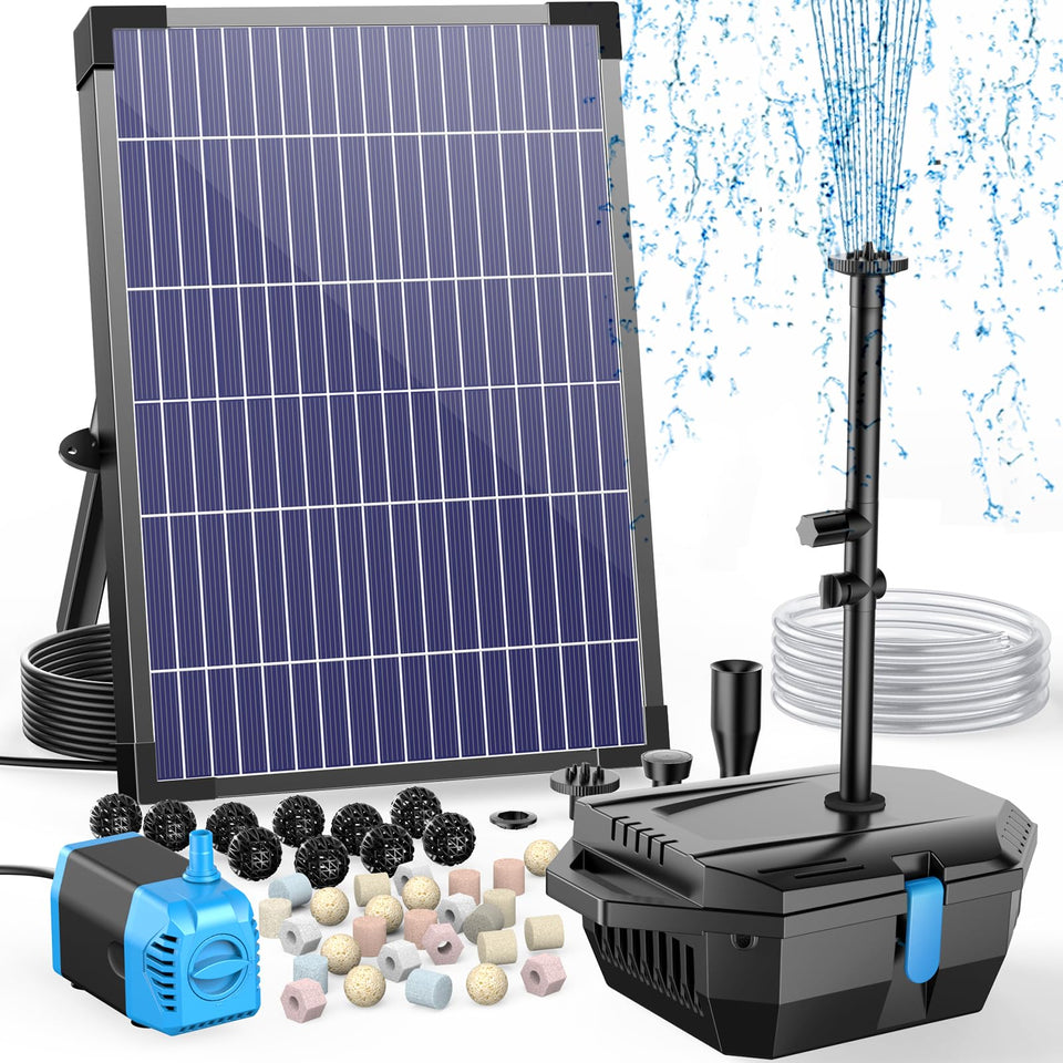 Antfraer 12W solar pump delivers steady pond circulation for healthier water