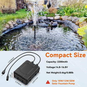 Antfraer fountain pump runs longer with stored power