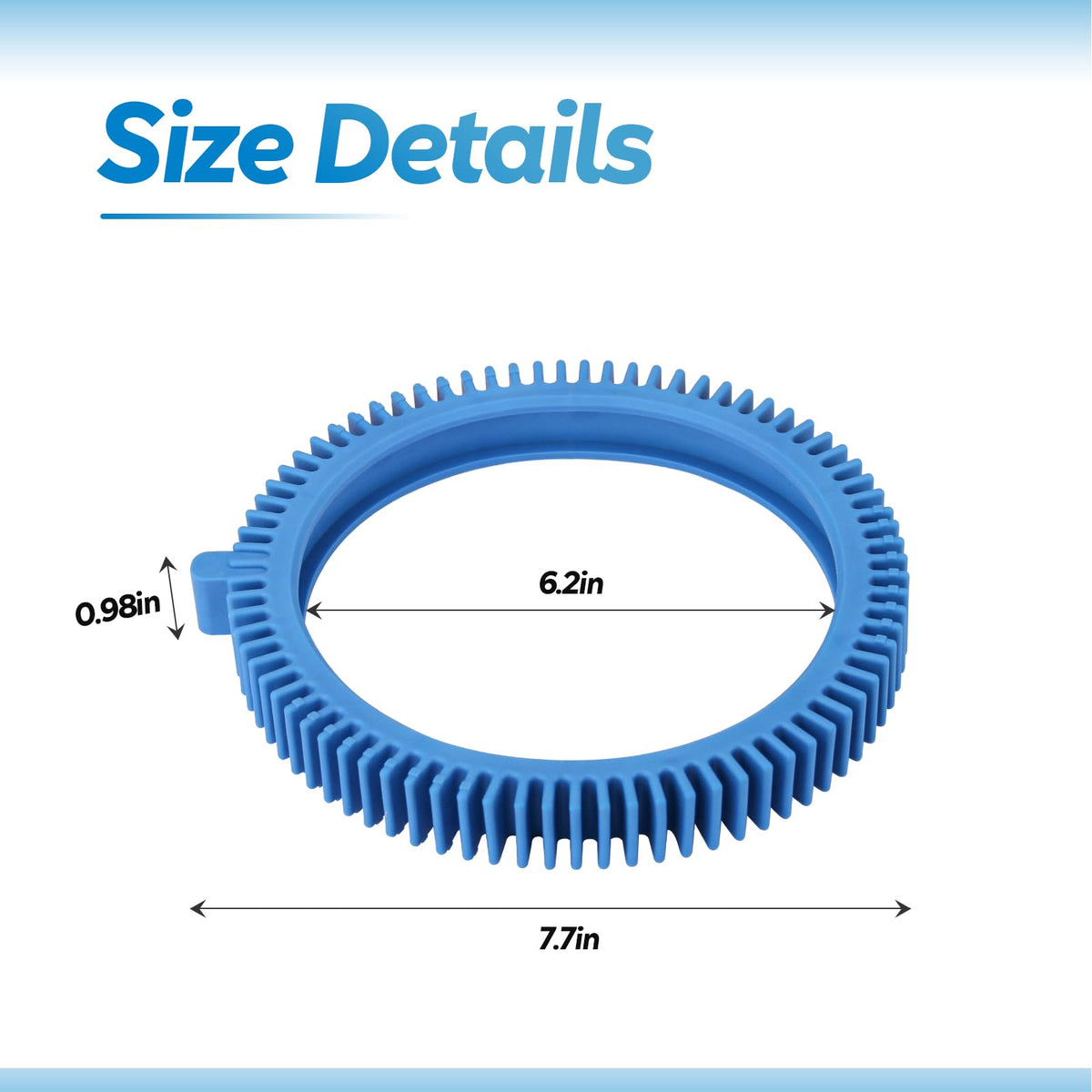 Close-up of ANTOBLE blue tire highlighting the durable super hump design