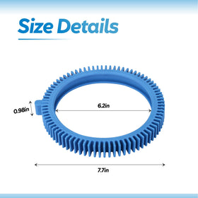 Close-up of ANTOBLE blue tire highlighting the durable super hump design
