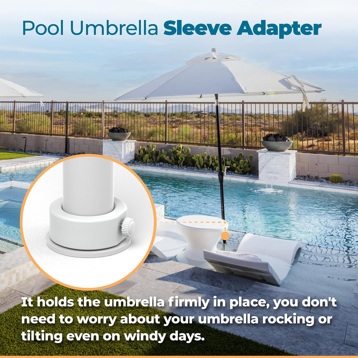 Durable deck sleeve adapter provides reliable poolside shade setup