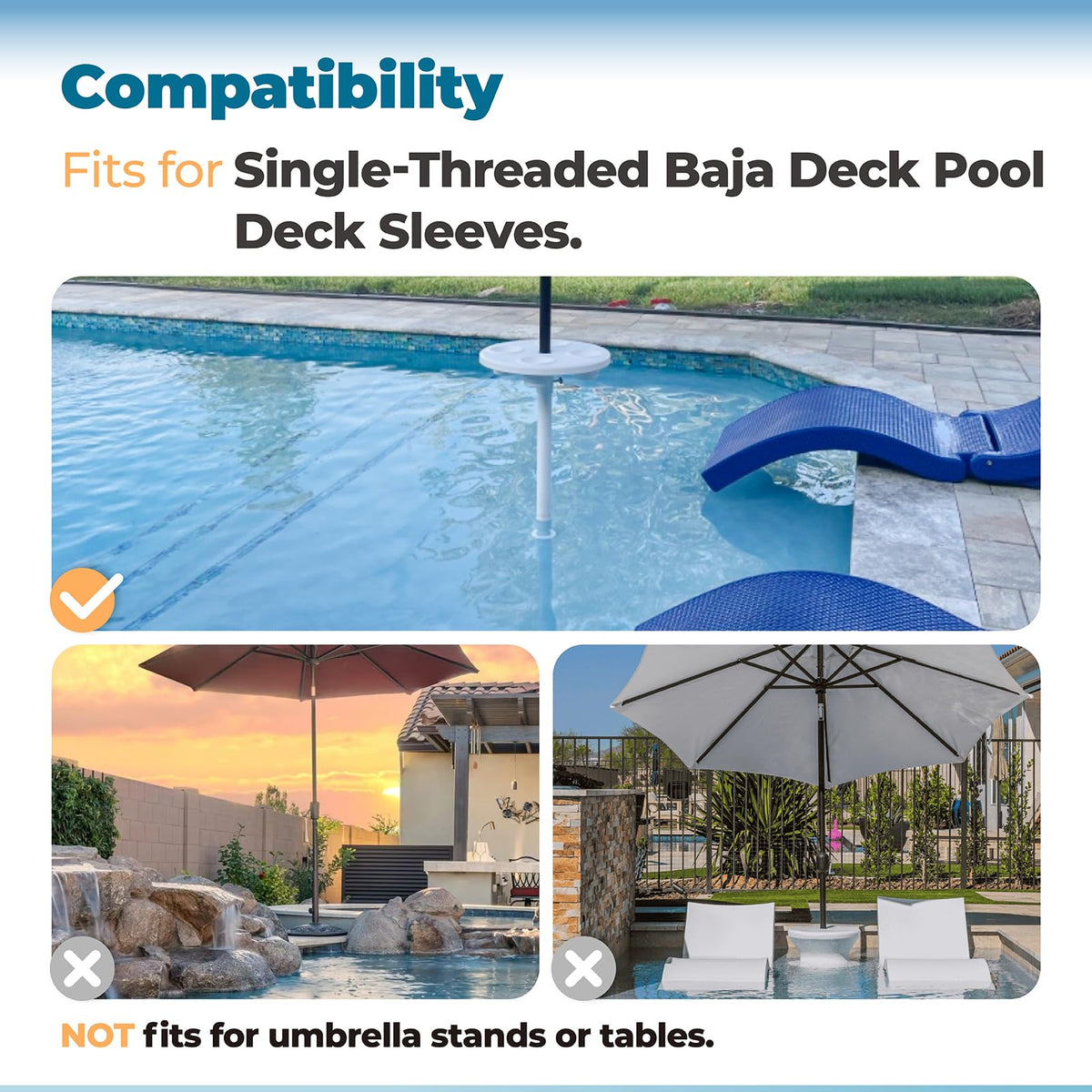 Easy-install ANTOBLE stabilizer being screwed into a pool sleeve