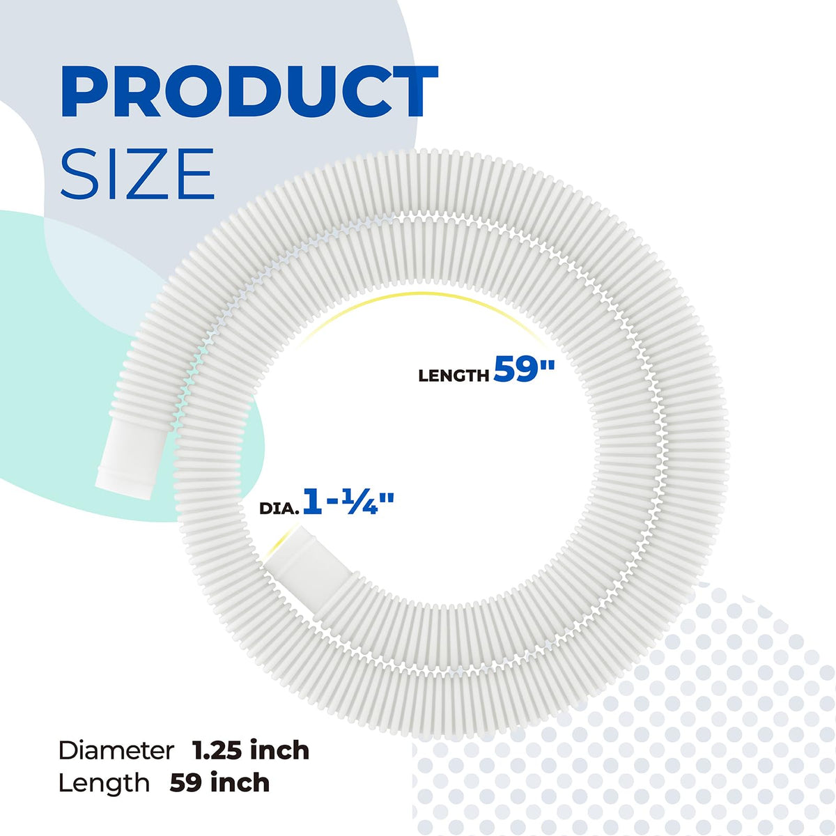 ANTOBLE pool hose 1.25-inch diameter with secure attachment points for quick, leak-free use.