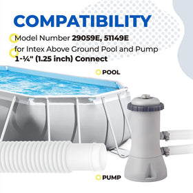 ANTOBLE pool hose includes four metal clamps for stable, tool-free installation.
