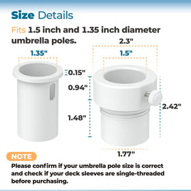 ANTOBLE stabilizer fits a 1.35-inch pole with the included insert for snug installation