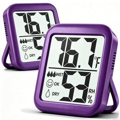 Antonki 2-pack room thermometer with large LCD display for easy reading.