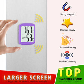 Antonki digital temperature and humidity monitor with clear at a glance readings.