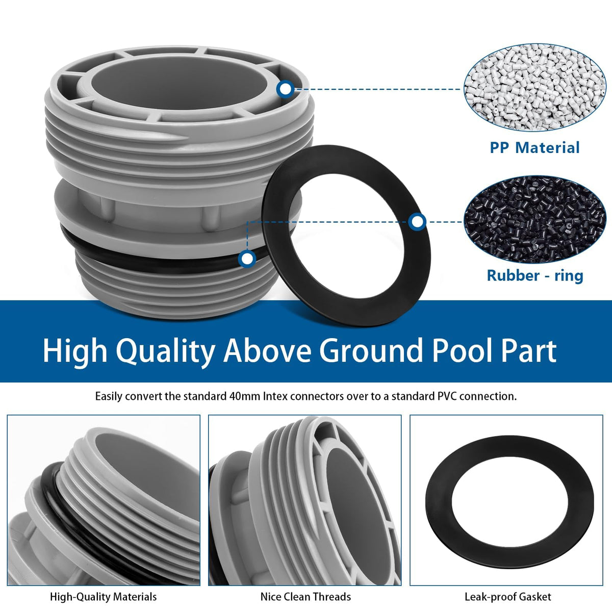 Durable plastic and PVC construction withstands regular pool use