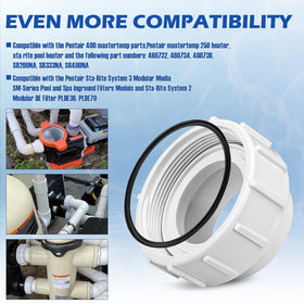 Antrys pool-spa union nuts provide sturdy, leak-resistant connections.