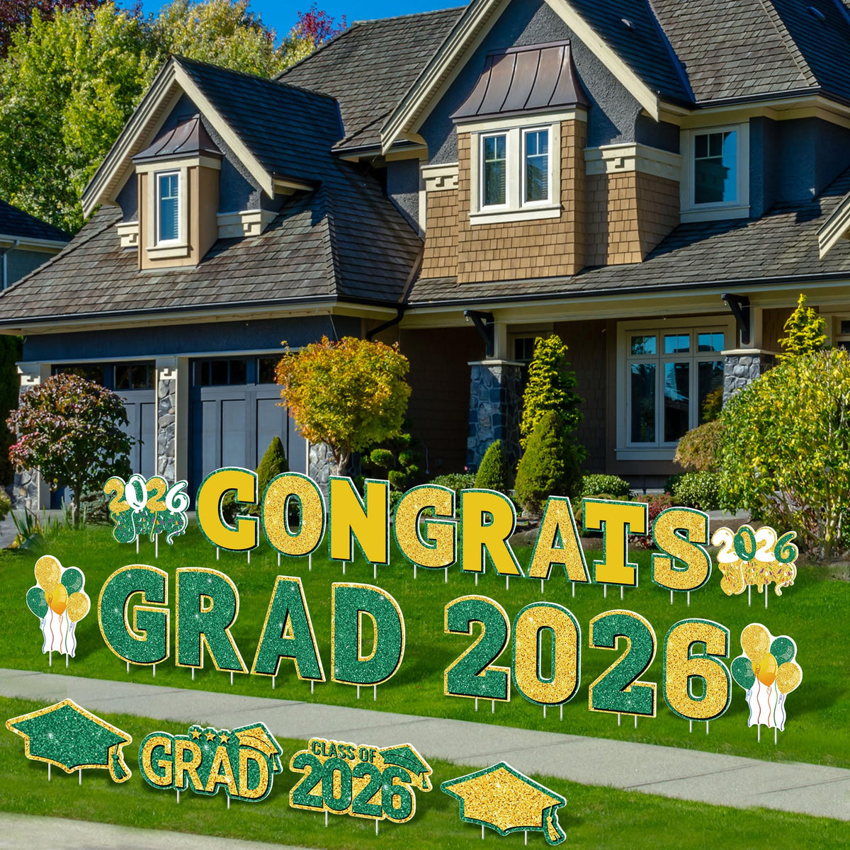 ANVAVO outdoor graduation display with multiple signs for visibility.