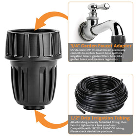 Anwenk 1/2 to 3/4 female-to-female connector for quick, leak-free joins.