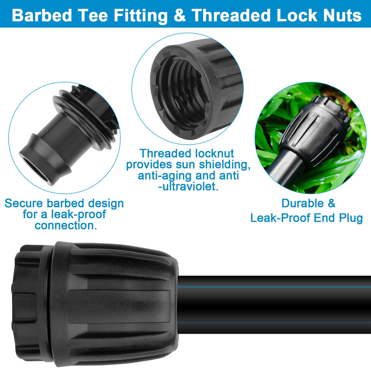 Anwenk Rain Bird compatible 1/2-inch tubing plug for easy maintenance