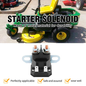 Anxingo AUC15932 starter solenoid compatibility-chart highlights broad fitment across Deere models.