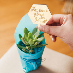 AnyDesign wooden plant sign with blank back for customization