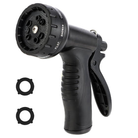 AnyEasy garden nozzle in use showing 10 spray modes for versatile watering.