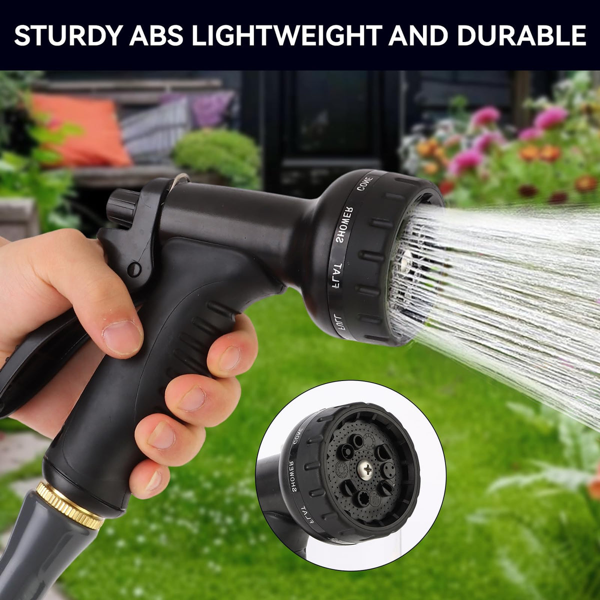 AnyEasy leak-proof gasket seals the hose connection for drip-free use.